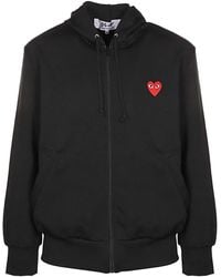 COMME DES GARÇONS PLAY - Heart-Patch Zip-Up Hoodie - Lyst