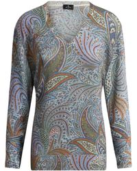 Etro - Pullover Mit Blatt-Print - Lyst