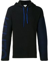 KENZO Geribde Trui Met Capuchon - Zwart