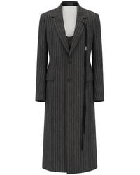 Ann Demeulemeester - Abrigo a rayas diplomáticas - Lyst