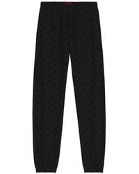 HUGO - Flokky Relaxed-Fit Tracksuit Bottoms With Flocked-Logo Print - Lyst