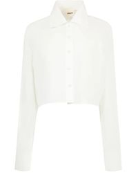 KHAITE - Cropped Katoenen Blouse - Lyst