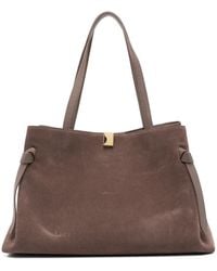 Yuzefi - Gyoza Suede Knotted-Strap Tote Bag - Lyst