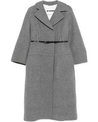 Jil Sander - Belted Wool-Cotton Coat - Lyst