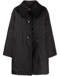 Ganni - Oversized-collar Quilted Jacket - Lyst