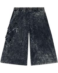 DIESEL - P-eckyo-peeloval Marbled Cropped Cotton joggers - Lyst