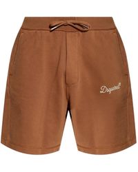 DSquared² - Drawstring Embroidered-Logo Track Shorts - Lyst