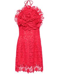 Oscar de la Renta - Floral-appliqué Lace Minidress - Lyst