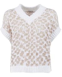 Peserico - Knitted V-Neck Vest - Lyst