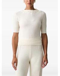 Ermanno Scervino - Lace-Trimmed Pointelle-Knit T-Shirt - Lyst