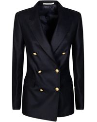 Tagliatore - Double-Breasted Buttoned Coat - Lyst