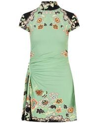 Roberto Cavalli - Mini-Jurk Met Bloemenprint - Lyst