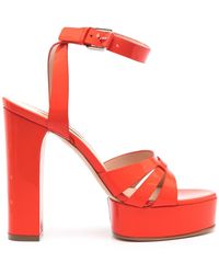Casadei - Betty 130mm Patent Leather Sandals - Lyst