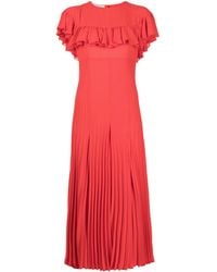 Philosophy Di Lorenzo Serafini - Pleated-Hem Ruffle-Trim Dress - Lyst