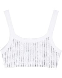 The Attico - Rhinestoned Cotton Crop Top - Lyst