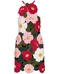 Oscar de la Renta - Robe courte Camellia en crochet - Lyst