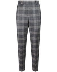 Peserico - Check-Pattern Tapered Trousers - Lyst
