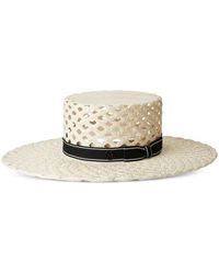 Maison Michel - Lana Straw Canotier Hat - Lyst