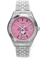 Timex - X Peanuts Legacy Snoopy Umbrella Stainless Steel Bracelet 34Mm Watch - Lyst