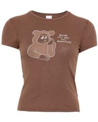 RE/DONE - T-Shirt 90S Baby Tee Monday À Imprimé Graphique - Lyst