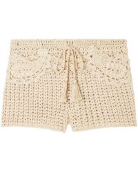 Alanui - Conch Shell Woven Cotton Shorts - Lyst