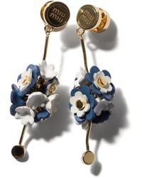 Miu Miu - Metal And Leather Earrings - Lyst