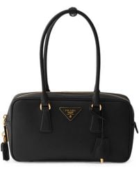 Prada - Small Saffiano Leather Top-Handle Bag - Lyst