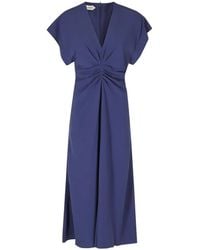 Alberta Ferretti - Robe Courte Froncée À Col V - Lyst