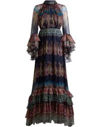 Etro - Paisley-Print Ruffled Maxi Dress - Lyst