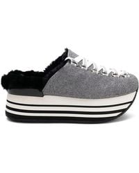 Hogan - Platform Lace-Up Mules - Lyst