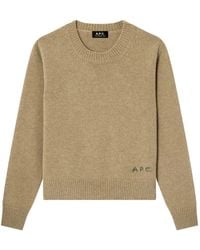 A.P.C. - Pullover Mit Logo-Stickerei - Lyst