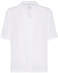 Brunello Cucinelli - Linen Short-Sleeve Shirt - Lyst