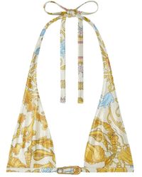 Versace - Underwater Barocco Bikini Top - Lyst