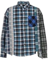 Needles Patchwork Fannel Shirt in Gray for Men | Lyst