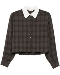 Sandro - Check Shirt With Contrast Collar - Lyst