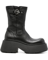 Vic Matié - Leather Platform Combat Boots - Lyst