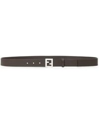 Fendi - Ff Donkerbruine Leren Riem (30 Mm) - Lyst