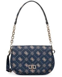 Guess - Emelie Logo-Print Chain-Link Shoulder Bag - Lyst
