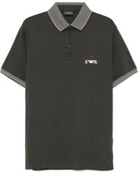 Emporio Armani - Polo Con Logo E Colletto A Righe - Lyst