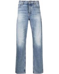 FRAME - Washed Straight-Leg Jeans - Lyst