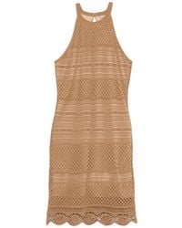 Twinset - Short Knit Dress With Rhinestones - Lyst