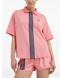 Fila - Striped Logo-Patch Polo Shirt - Lyst