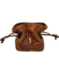 Saint Laurent - Quilted Suede Cross Body Bag - Lyst