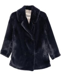 Herno - Double-Breasted Faux-Fur Coat - Lyst