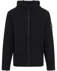Stone Island - 6100020 Organic Cotton Interlock Regular-Fit Zip-Up Hooded Sweatshirt With Pockets - Lyst