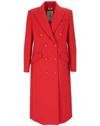 Elisabetta Franchi - Manteau Croisé À Revers Pointus - Lyst