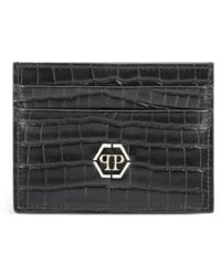 Philipp Plein - Logo-Plaque Leather Card Holder - Lyst