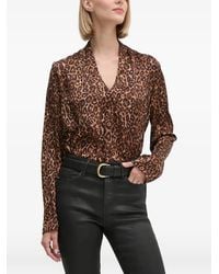 Joseph Ribkoff - V-Neck Animal-Pattern Blouse - Lyst
