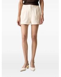Morgan - Palm-Embroidered Pleated Shorts - Lyst