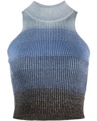 Gcds - Degradé Ribbed-Knit Cropped Top - Lyst